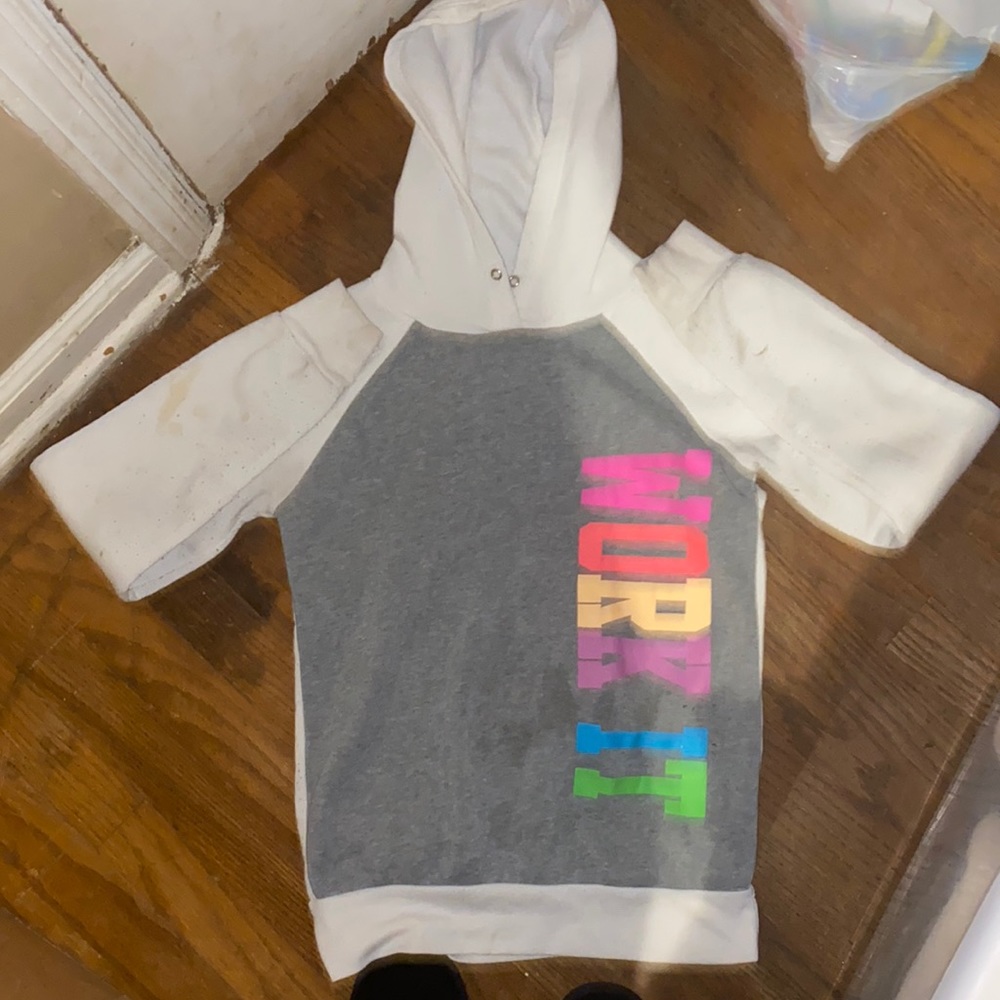 Cute Hoodie With Words “ Work It” Colorfully on.